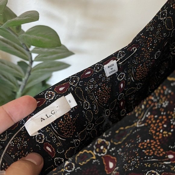 ALC Katia Cross Back Pleated Midi Dress Size 6 - Picture 6 of 6